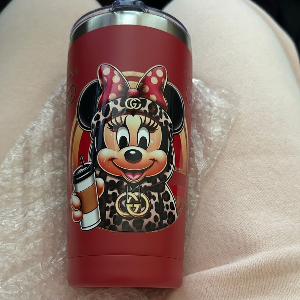 Custom 20oz red Tumbler with Cartoon Character